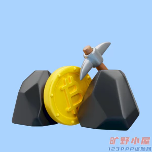 卡通3D立体比特币金融旅行旅游元素插画PSD分层设计素材源文件【044】